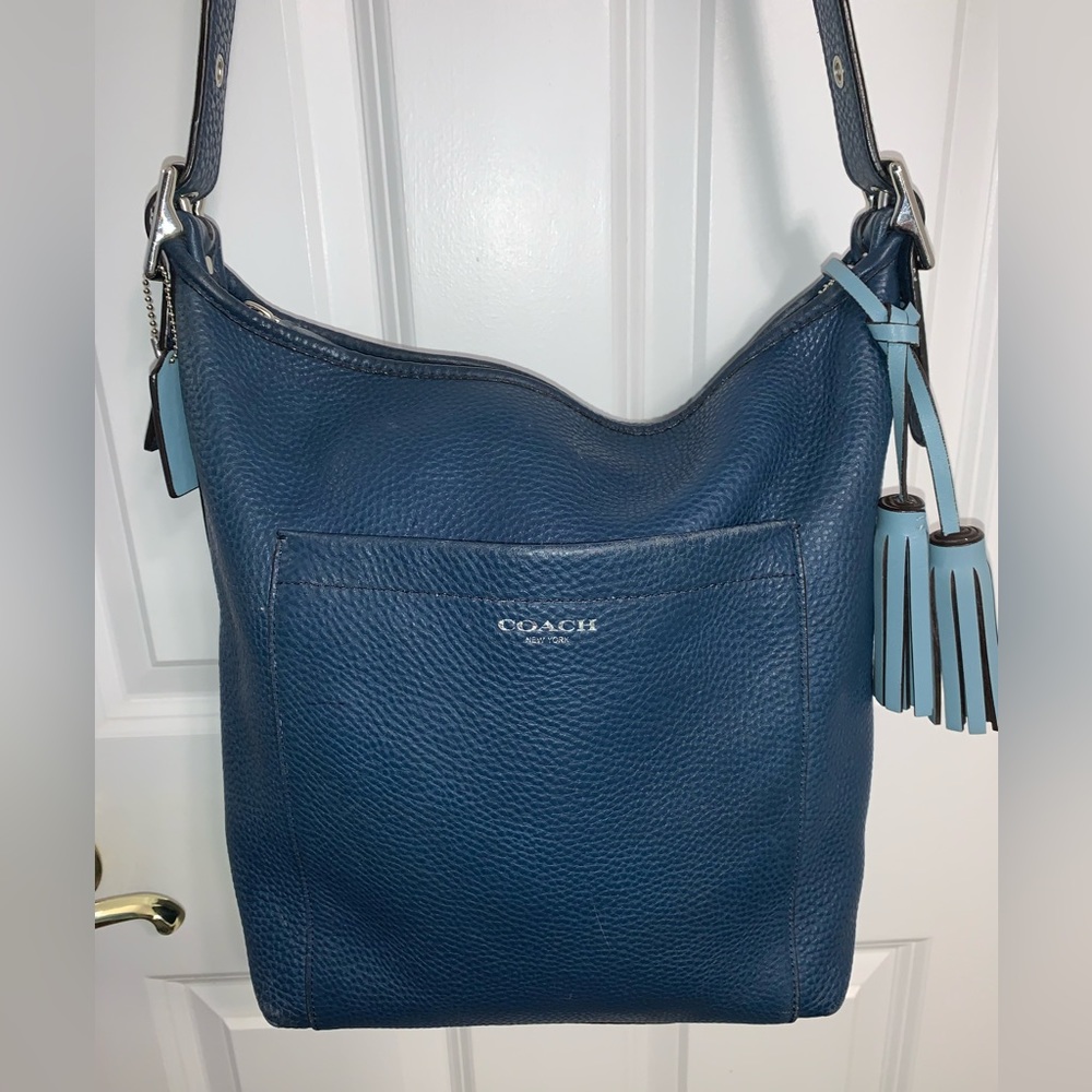 Coach Legacy Blue Pebble Leather Crossbody